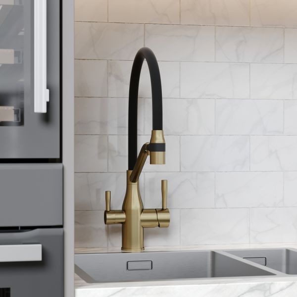 Смеситель для кухни Sancos Orta SC4008BG брашированное золото