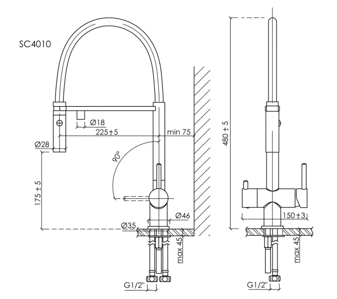 Смеситель для кухни Sancos Imola SC4010BG брашированное золото