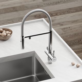 Смеситель для кухни Sancos Имола (Imola) SC4010CHwh с краном для фильтра и гибким изливом хром