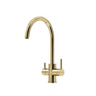Смеситель для кухни Sancos Тапер (Taper) SC4012ZG с краном для фильтра золото