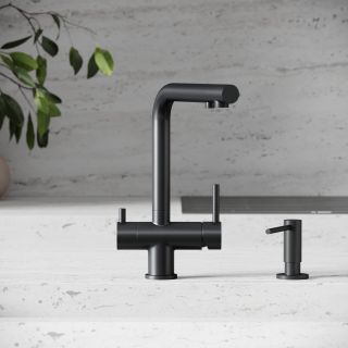 Смеситель для кухни Sancos Фостер (Foster) SC4014MB с краном для фильтра чёрный матовый