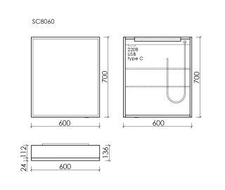 Зеркальный шкаф с подсветкой Sancos Evoke SC8060 60 см серый Зеркальный шкаф с подсветкой Sancos Evoke SC8060 60 см серый