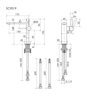 Смеситель для раковины Sancos Линн (Linn) SC9019BG брашированное золото