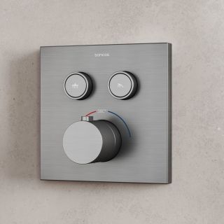 Душевой комплект с термостатом Sancos Линн (Linn) SC9022GG воронёная сталь