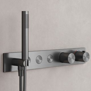 Душевой комплект с термостатом Sancos Линн (Linn) SC9023GG воронёная сталь