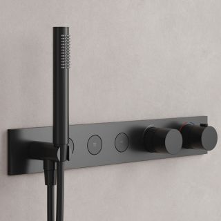 Душевой комплект с термостатом Sancos Линн (Linn) SC9023MB чёрный матовый