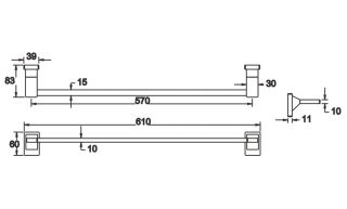 Полотенцедержатель Rose RG1617 61см хром Полотенцедержатель Rose RG1617 61см хром