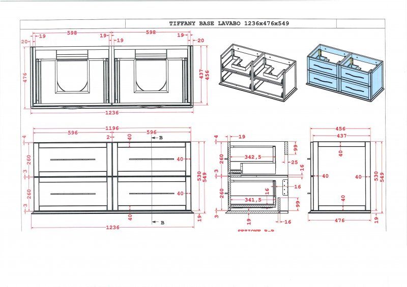 Тумба под раковину Cezares 120x55 Bianco opaco Tiffany 54954
