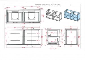 Тумба под раковину Cezares 120x55 Nero grafite Tiffany 54955