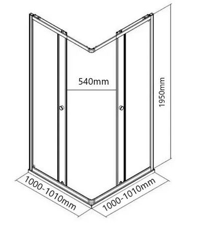 Душевой уголок MaybahGlass MGY-1334-6 100x100см чёрный/графит