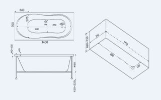Панель фронтальная для ванны Bas Тесса 140