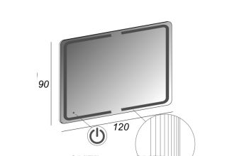 Зеркало с LED подсветкой Cezares 120x90 Eden 40312