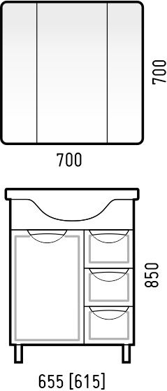 Зеркало-шкаф Corozo Монро 70см белый SD-00000678