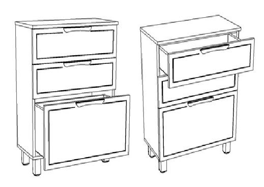 Комод Corozo Монро Z3 50см белый SD-00000781