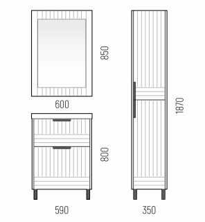 Зеркало Corozo Терра SD-00001326 60см графит матовый Зеркало Corozo Терра SD-00001326 60см графит матовый