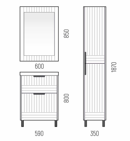 Зеркало Corozo Терра SD-00001326 60см графит матовый
