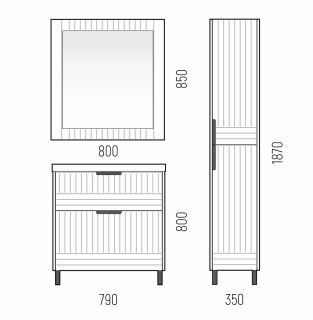 Зеркало Corozo Терра SD-00001327 80см графит матовый Зеркало Corozo Терра SD-00001327 80см графит матовый