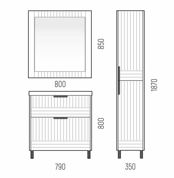 Зеркало Corozo Терра SD-00001327 80см графит матовый