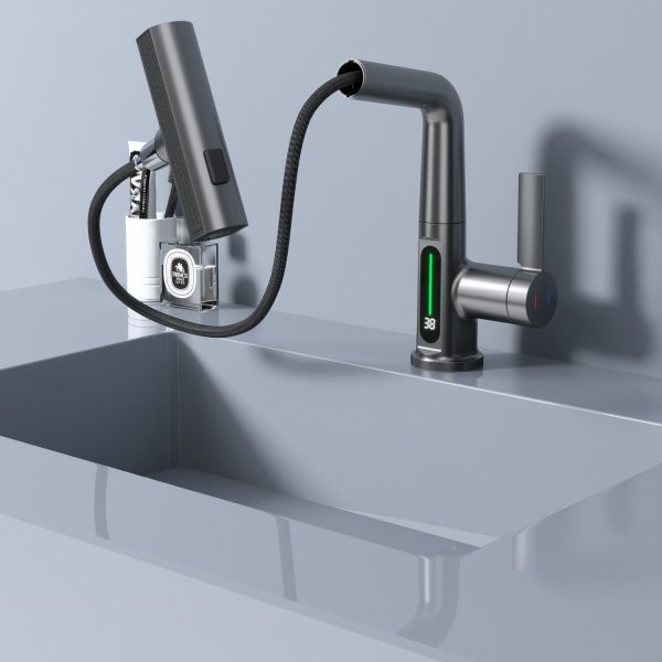 Смеситель для раковины Black&White Sky Day 3027GM оружейная сталь