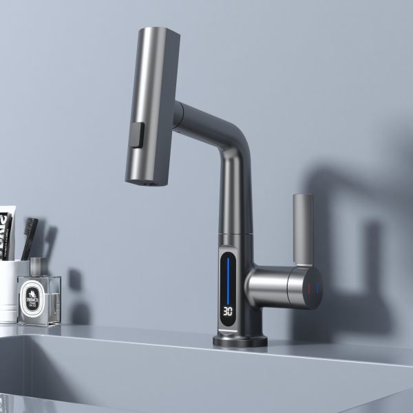 Смеситель для раковины Black&White Sky Day 3027GM оружейная сталь