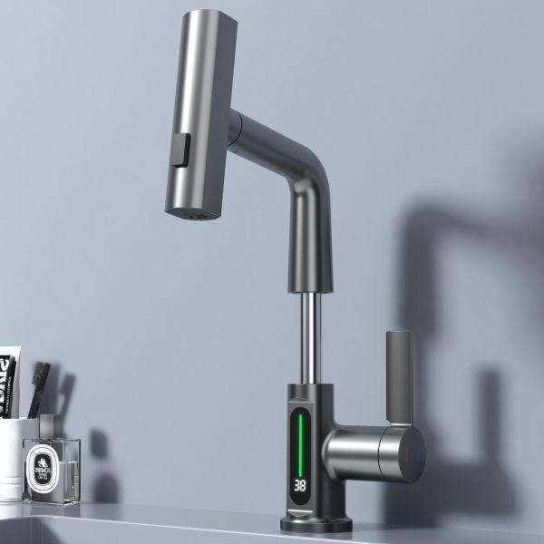 Смеситель для раковины Black&White Sky Day 3027GM оружейная сталь