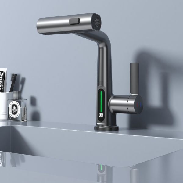 Смеситель для раковины Black&White Sky Day 3027GM оружейная сталь