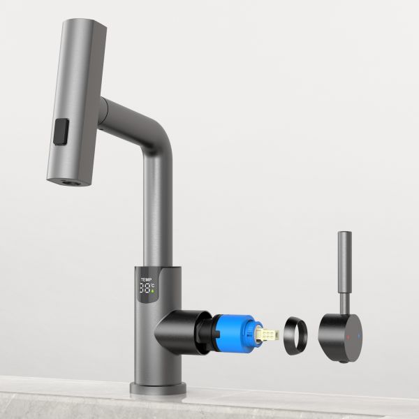 Смеситель для раковины Black&White Sky Day 3028GM оружейная сталь