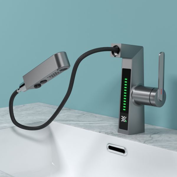 Смеситель для раковины Black&White Sky Day 3029GM оружейная сталь