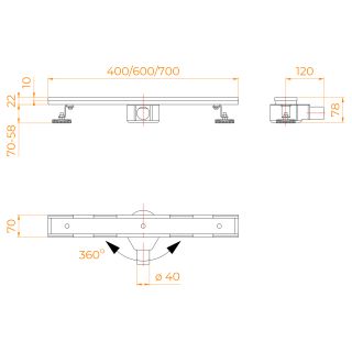 Душевой лоток RGW SDR-08 21210840-011 40 см хром