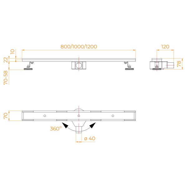 Душевой лоток RGW SDR-08 21210812-011 120см под плитку хром