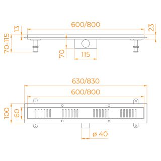 Душевой лоток RGW SDR-34B 64213480-04 80см чёрный Душевой лоток RGW SDR-34B 64213480-04 80см чёрный