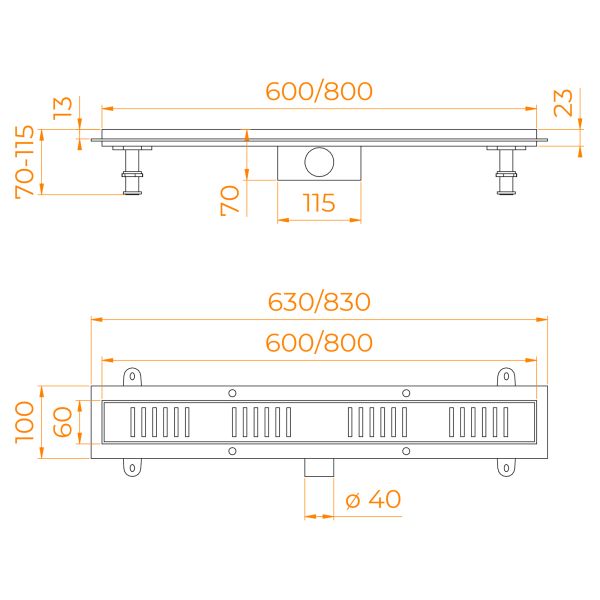 Душевой лоток RGW SDR-34B 64213480-04 80см чёрный Душевой лоток RGW SDR-34B 64213480-04 80см чёрный
