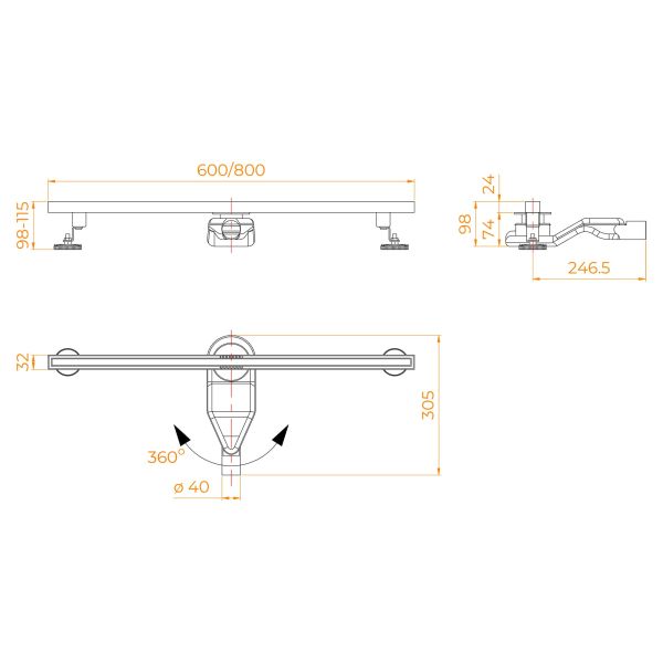 Душевой лоток RGW SDR-51B 76215160-04 60 см чёрный Душевой лоток RGW SDR-51B 76215160-04 60 см чёрный