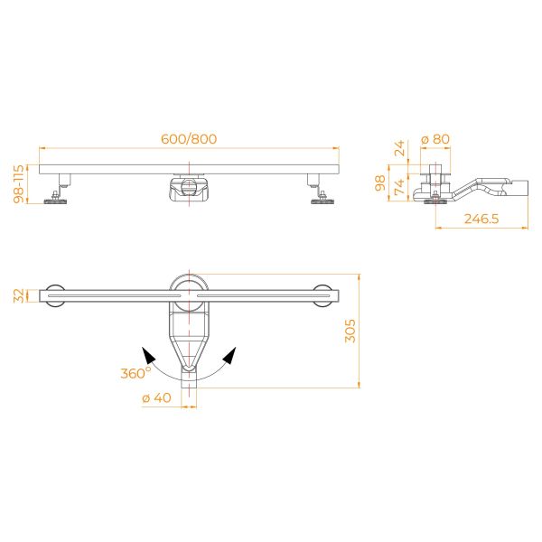 Душевой лоток RGW SDR-52B 76215260-04 60 см чёрный Душевой лоток RGW SDR-52B 76215260-04 60 см чёрный