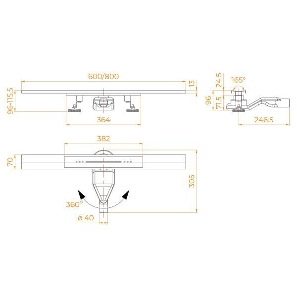 Душевой лоток обрезной RGW SDR-53B 76215360-04 60 см чёрный Душевой лоток обрезной RGW SDR-53B 76215360-04 60 см чёрный