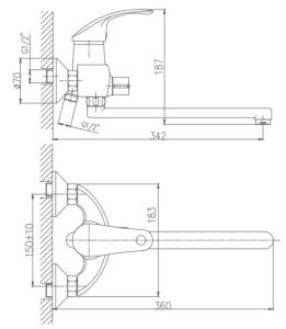 Смеситель для ванны Haiba HB2221 хром