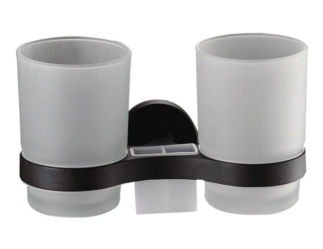 Стакан для ванной комнаты Haiba HB8708 двойной чёрный матовый