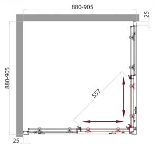 Душевой уголок BelBagno квадратный хром SELA-A-2-90-P-CR