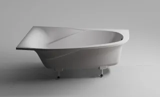 Ванна из искусственного камня Astra-Form Селена 01010039 левая 170x100 см белый глянец