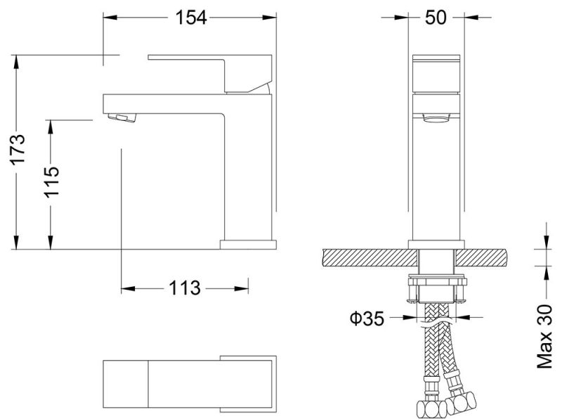 Смеситель для раковины Timo Selene 2061/03F чёрный