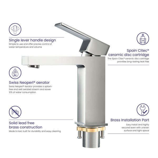 Смеситель для раковины Timo Selene 2061/00F хром Смеситель для раковины Timo Selene 2061/00F хром