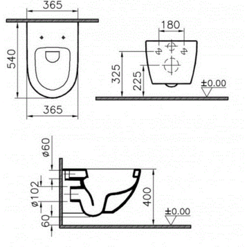 Унитаз Vitra Sento 7748B003-0075 безободковый