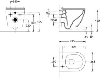 Унитаз подвесной Kerama Marazzi Sfera SF.wc.02 безободковый белый Унитаз подвесной Kerama Marazzi Sfera SF.wc.02 безободковый белый