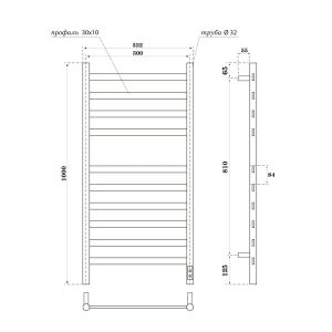 Полотенцесушитель электрический APEXTERMO Sfera SF00105WM 1000x500 белый матовый