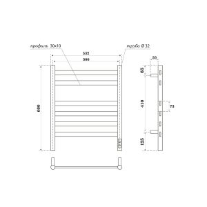 Полотенцесушитель электрический APEXTERMO Sfera SF00165WM 600x500 белый матовый