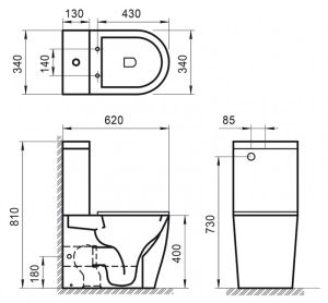Чаша напольного унитаза BelBagno Sfera-TR BB2128CPR