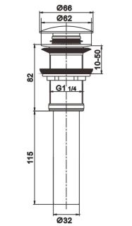 Донный клапан Rose RS11H чёрный Донный клапан Rose RS11H чёрный