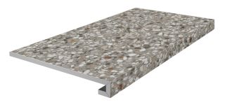 Керамогранит Kerama Marazzi KM6060G0021RGCF Ступень клееная фронтальная Бричиола чёрный матовый обрезной 33x60x0,9