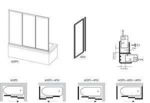 Шторка на ванну Ravak Supernova AVDP3-150 40VP0102Z1 Transparent профиль белый
