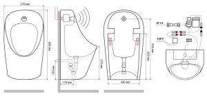 Писсуар подвесной Laguraty Sensor 310 белый